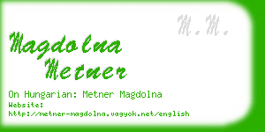 magdolna metner business card